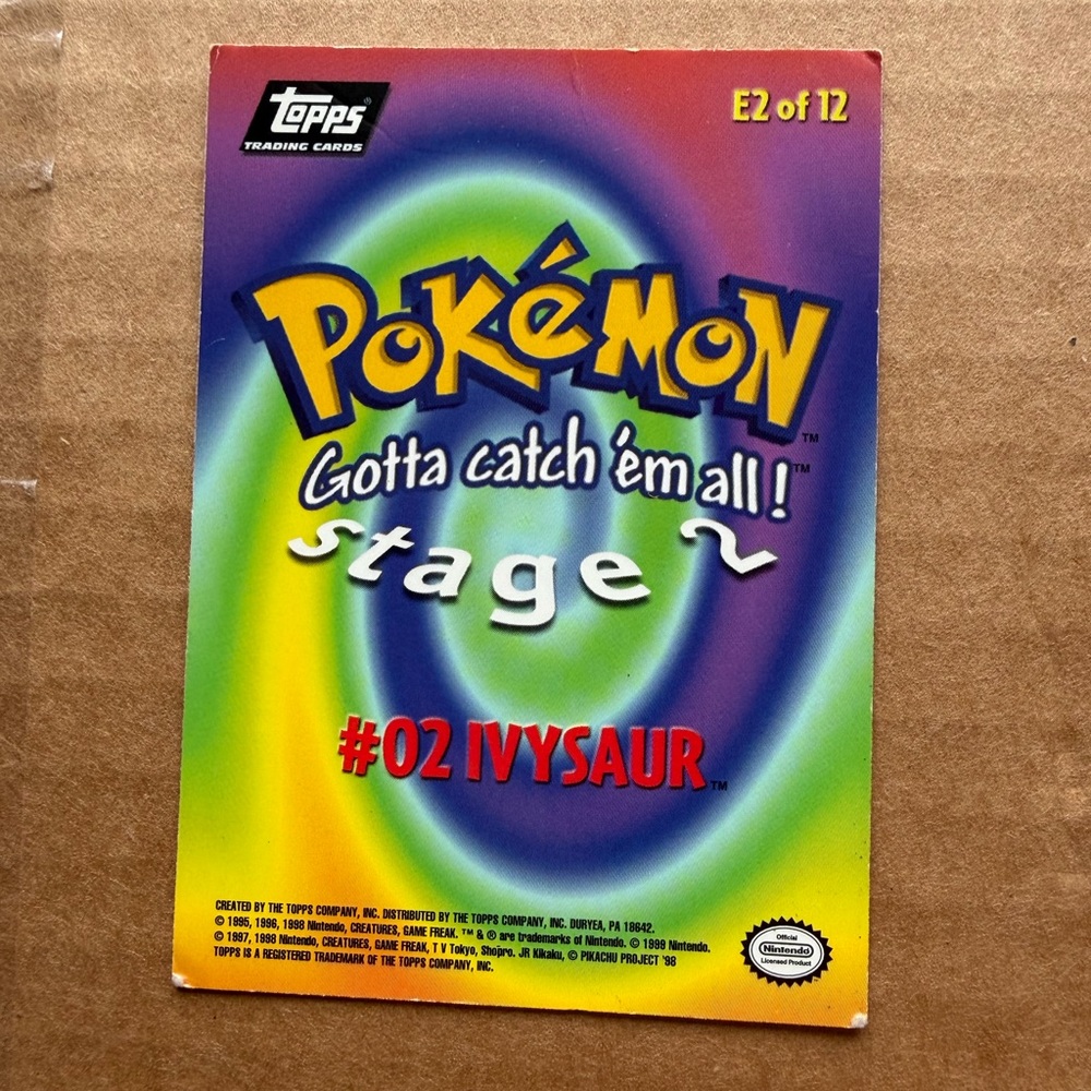 Pokemon Topps Ivysaur #2 - Picture 2 of 2